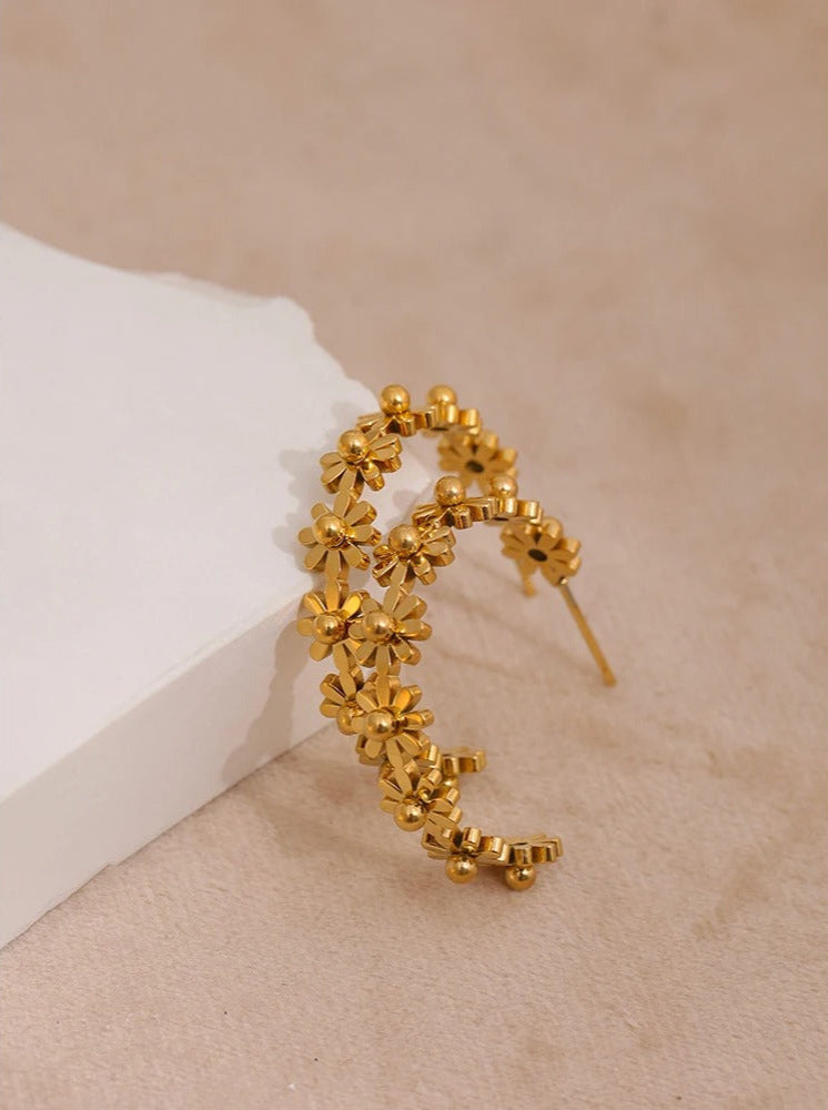 Celyssa Flora Wreath Hoop Earrings