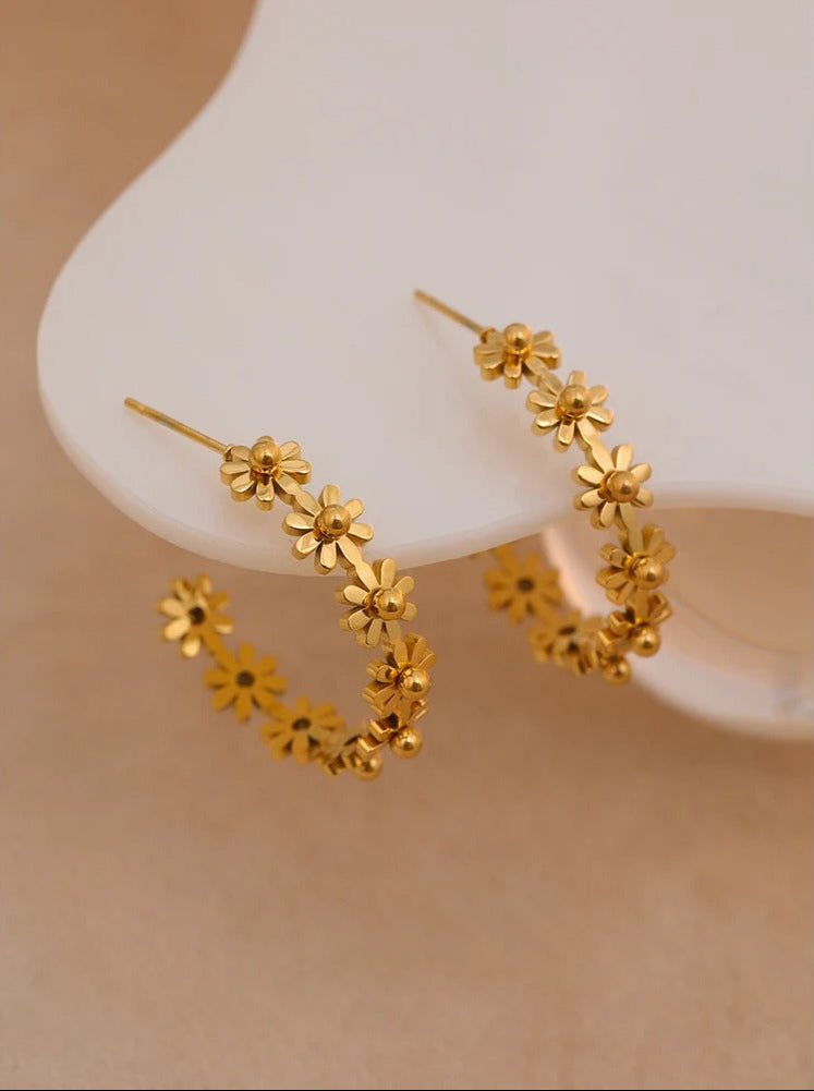 Celyssa Floral Wreath Hoops Earrings