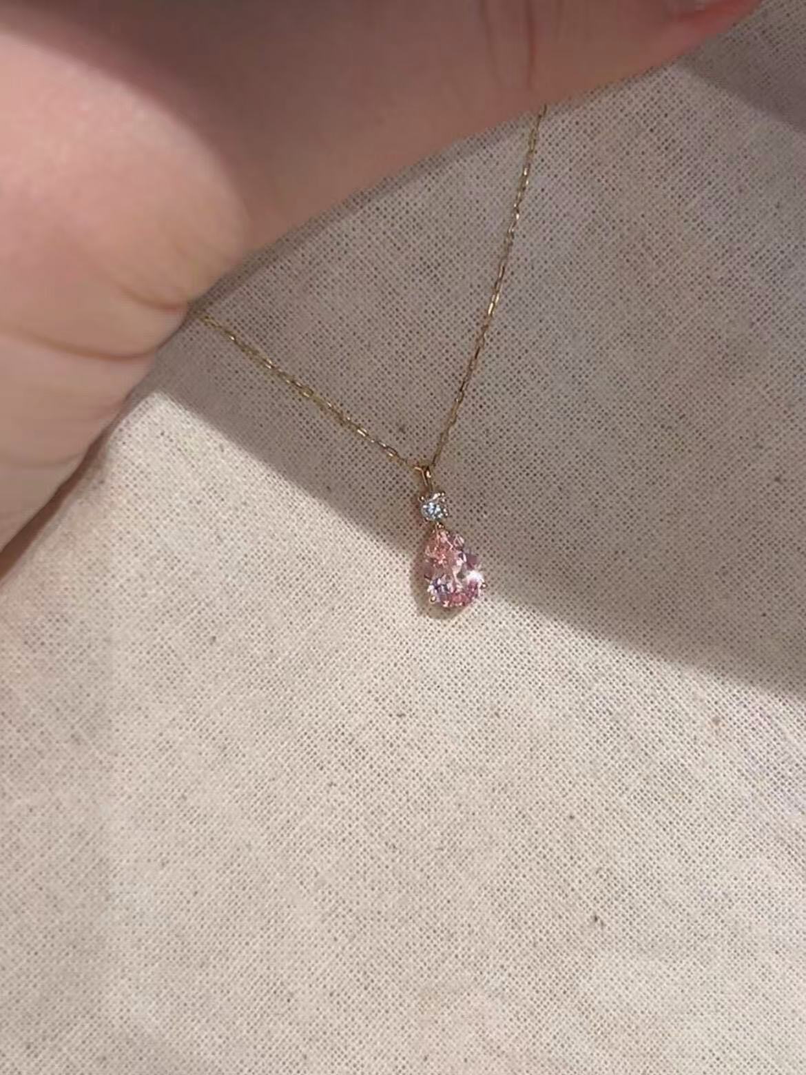 Celyssa Pink Heart Pendant Necklace