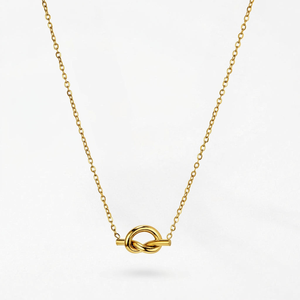 Celyssa Love Knot Dainty Pendant Necklace in Gold