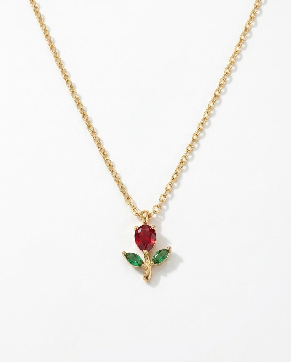 Celyssa Tulip Flower Pendant Necklace