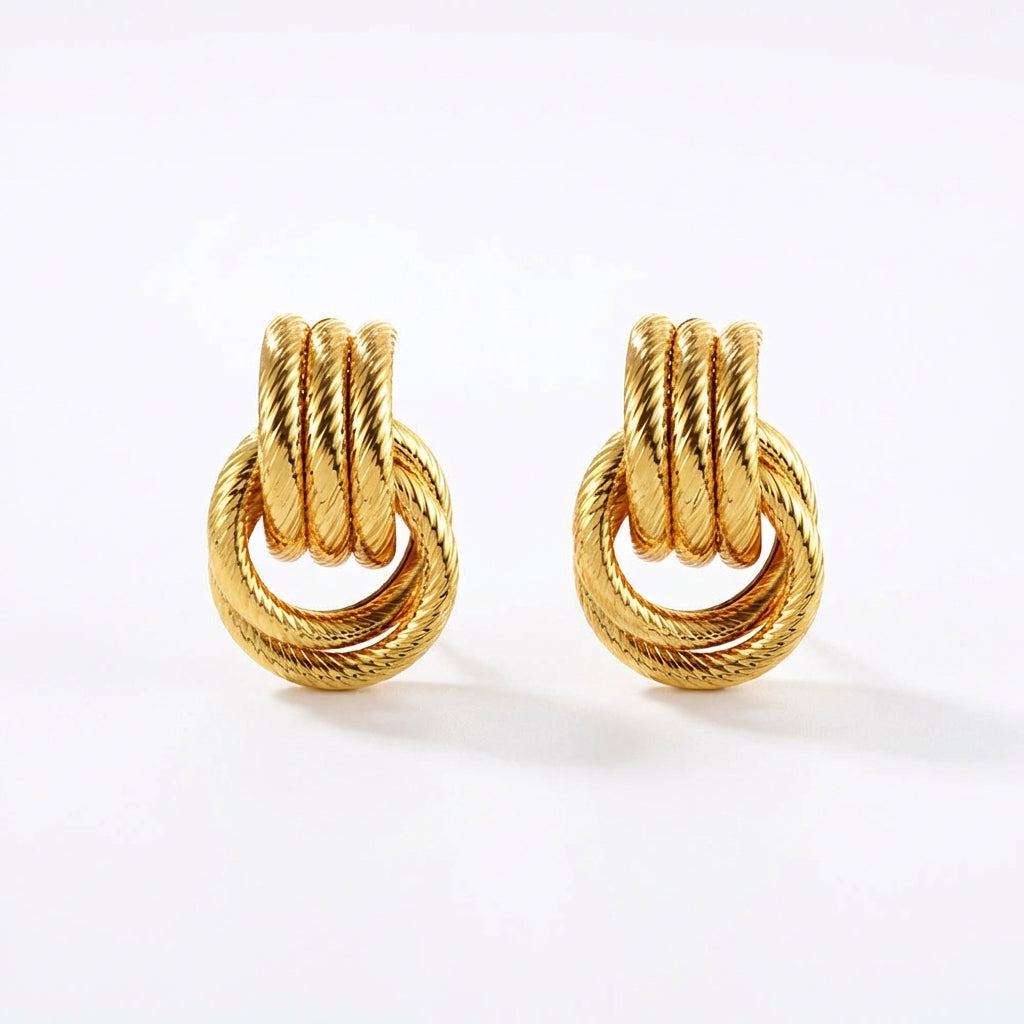 Celyssa Giro Bella Knot Earrings in Gold