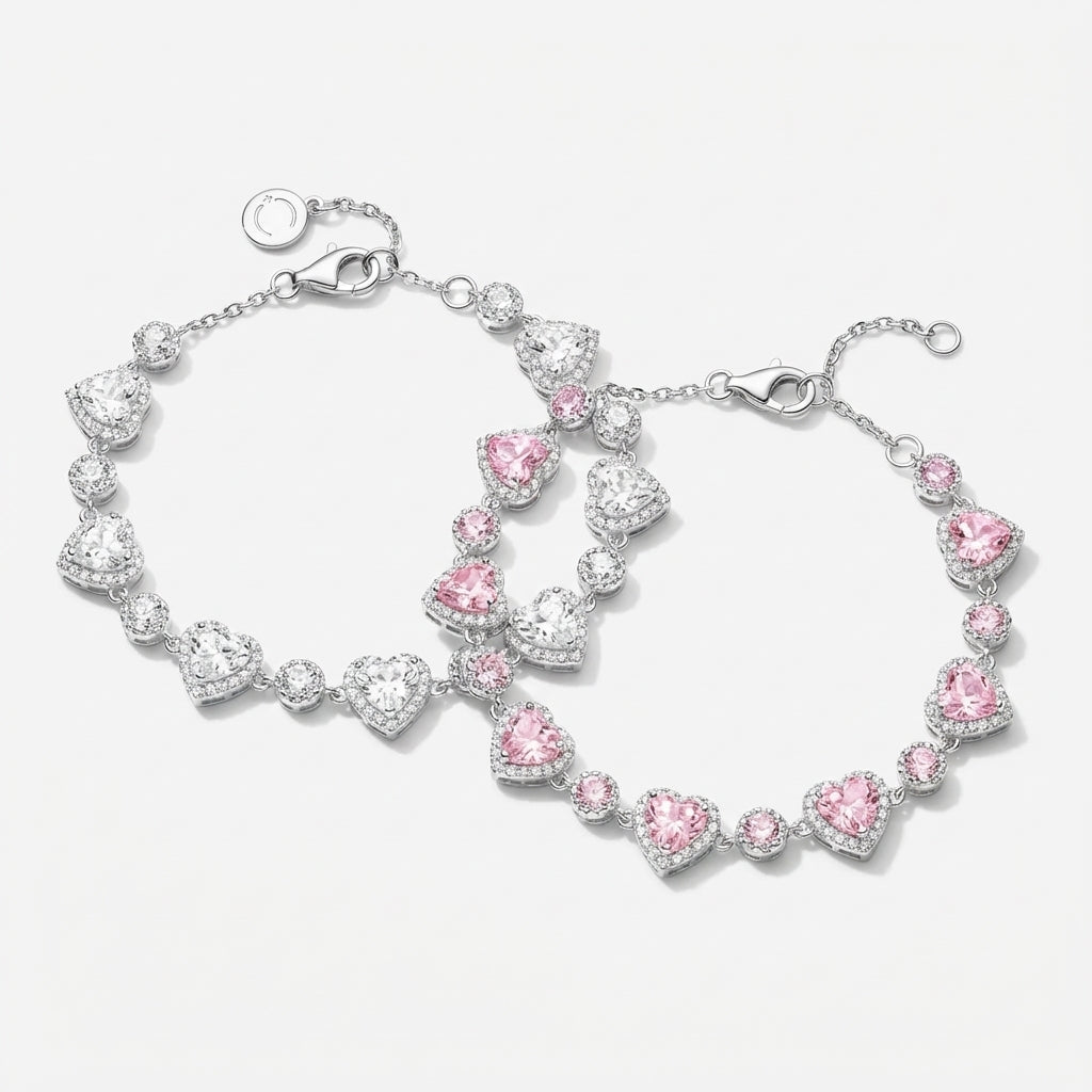 Celyssa Rosaline Pink Halo Tennis Bracelet