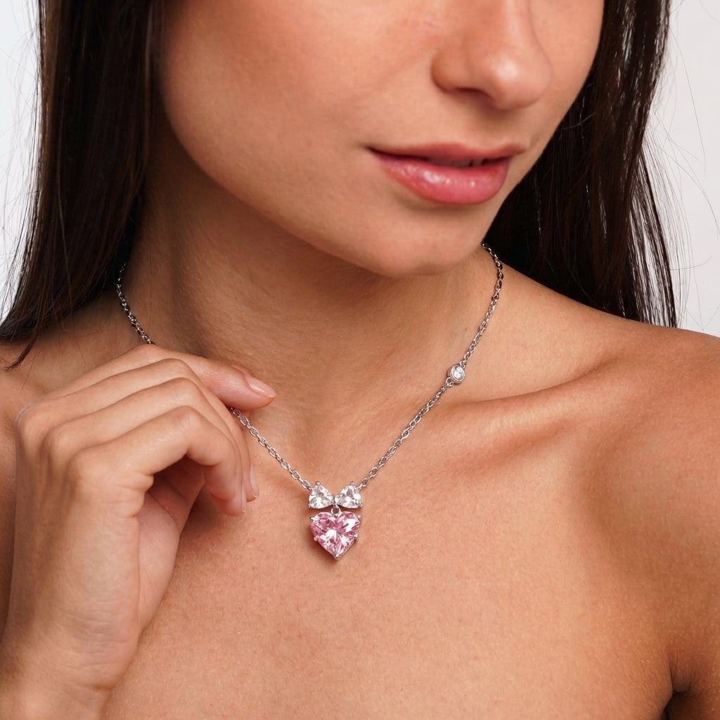 Celyssa Elowen Bow Heart Necklace
