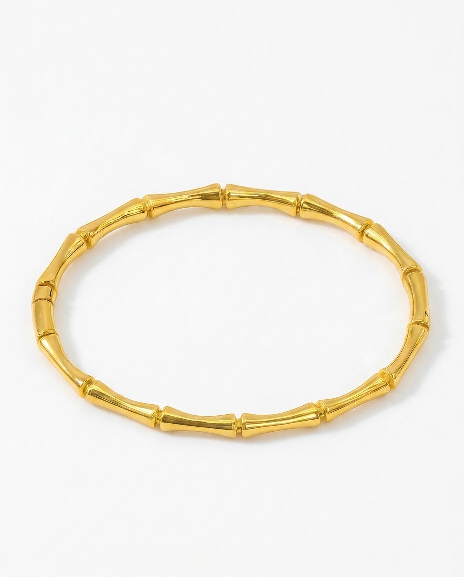 Celyssa Bamboo Stackable Bangle Bracelet in Gold