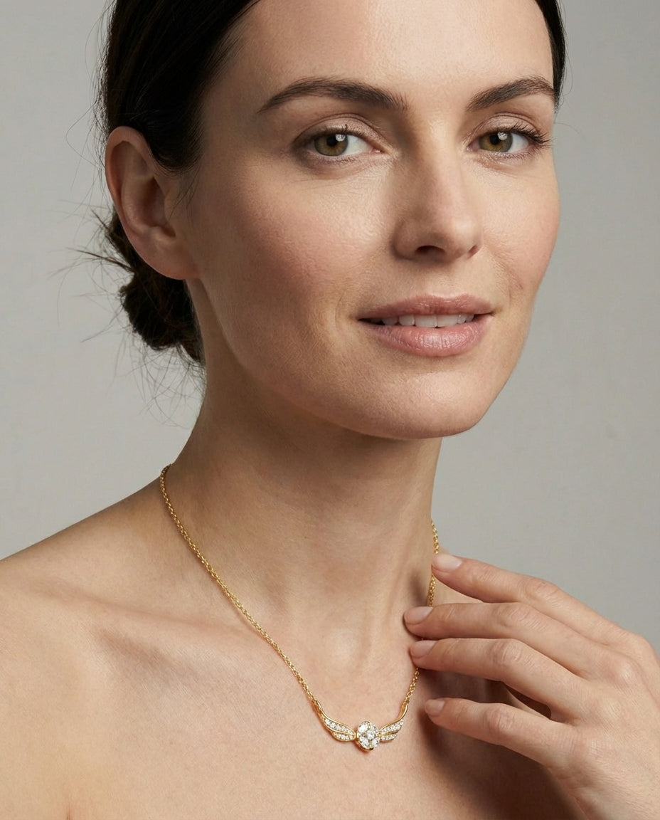 Celyssa Winged Sphere Pendant Necklace