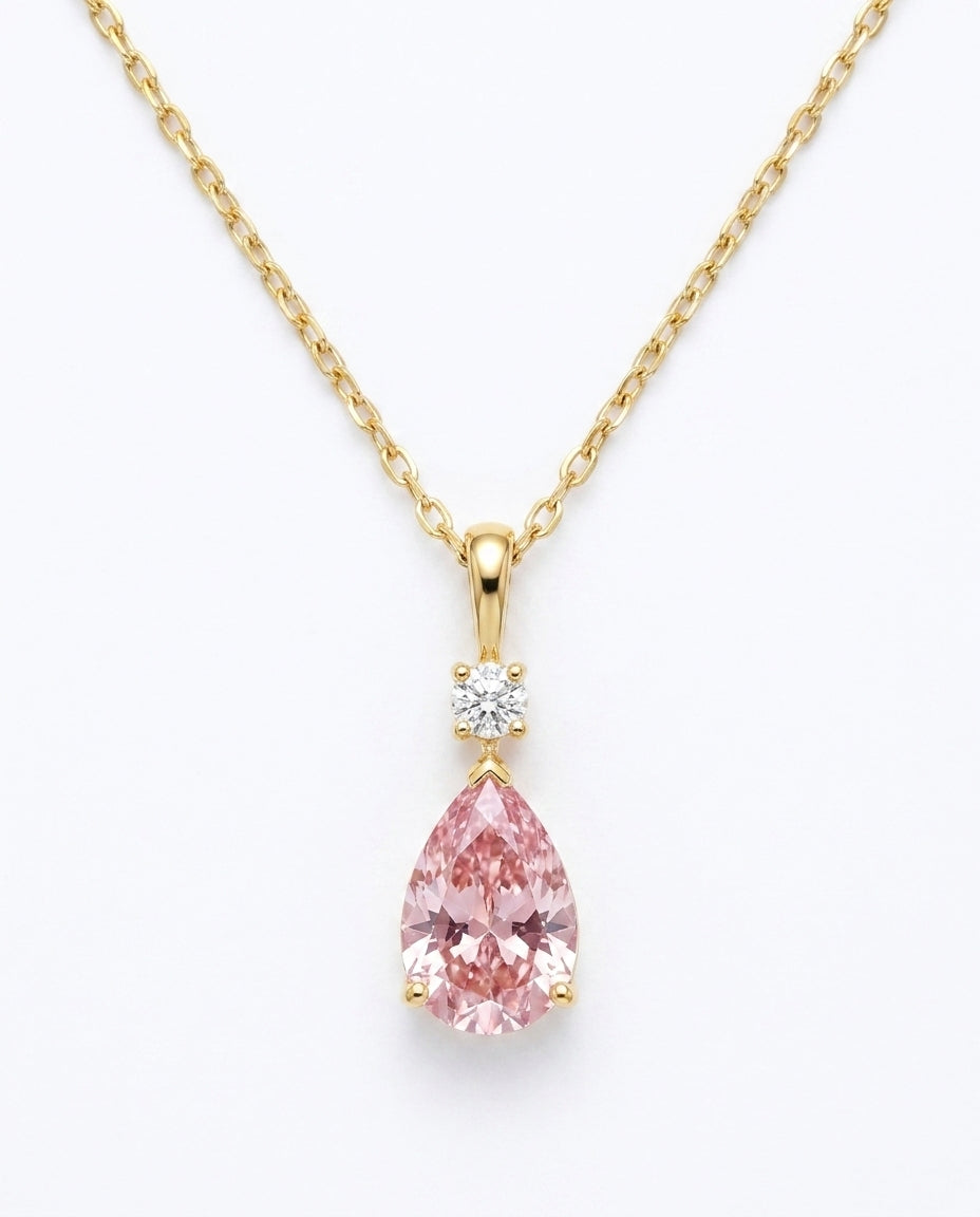 Celyssa Rosaline Pink Heart Necklace