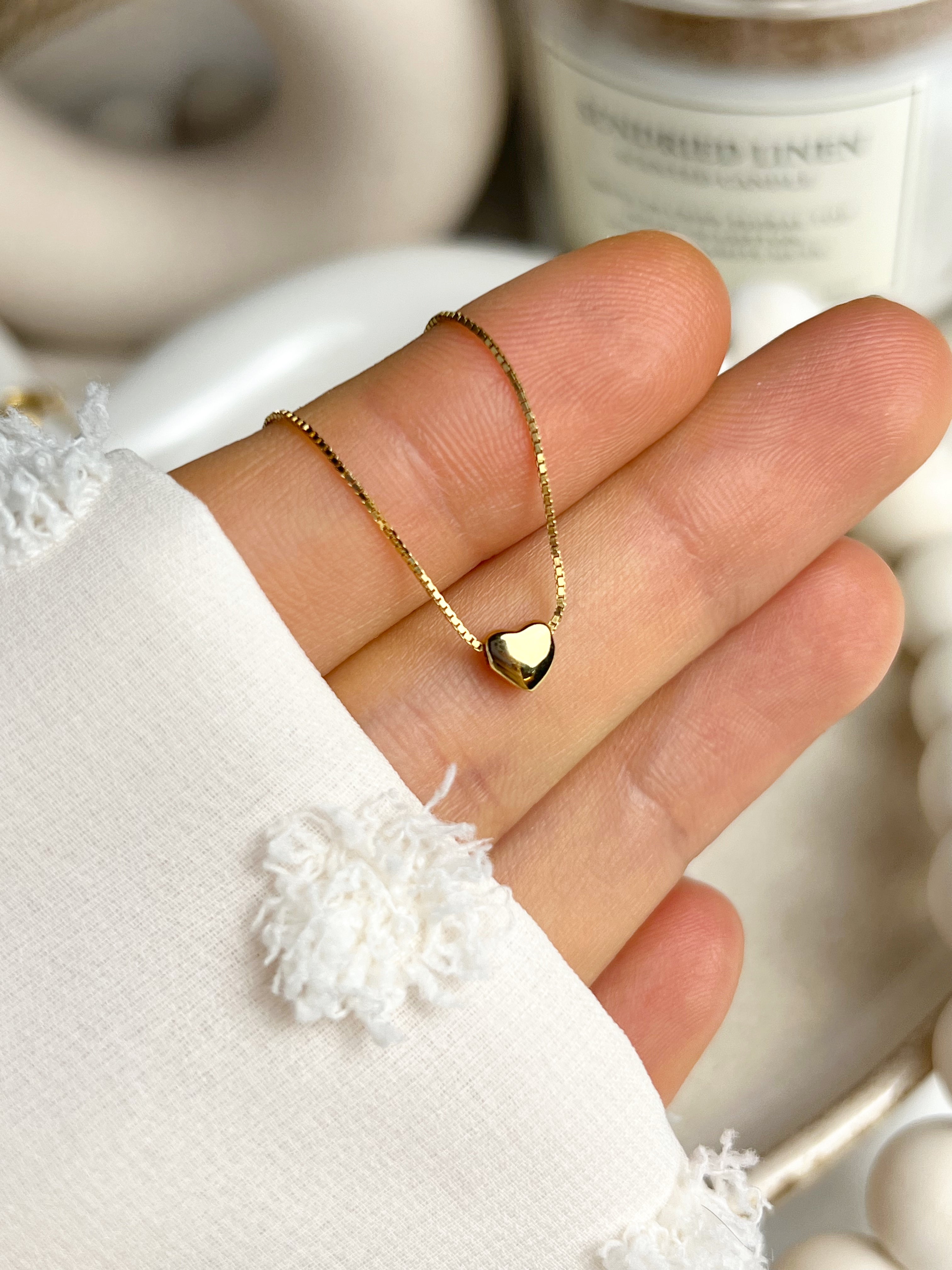 Celyssa My Petite Heart Necklace in Gold + Silver