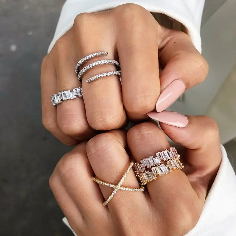 Celyssa Vienne Triple Crystal Stack Ring
