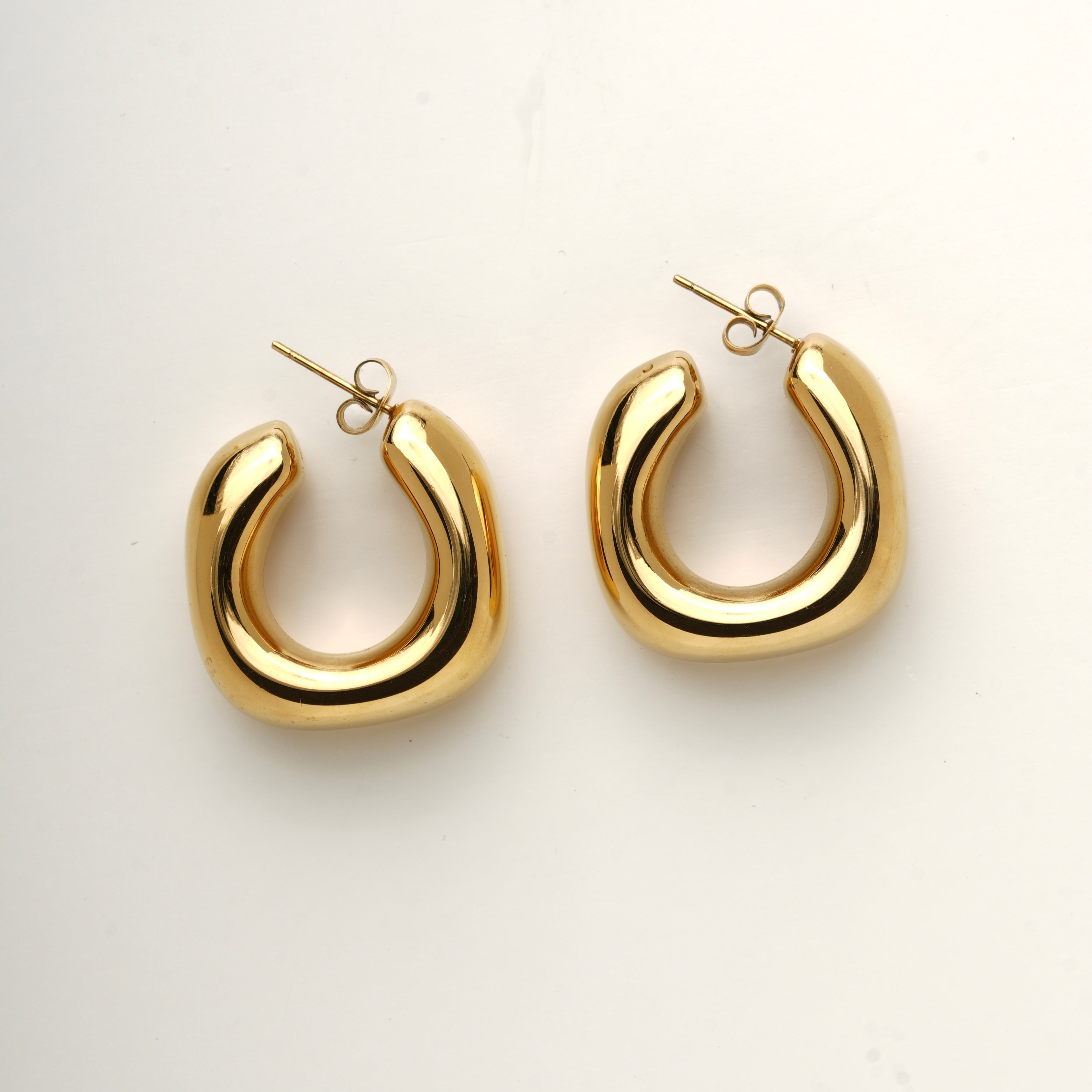 Celyssa Chunky Square Studded Hoop Earrings