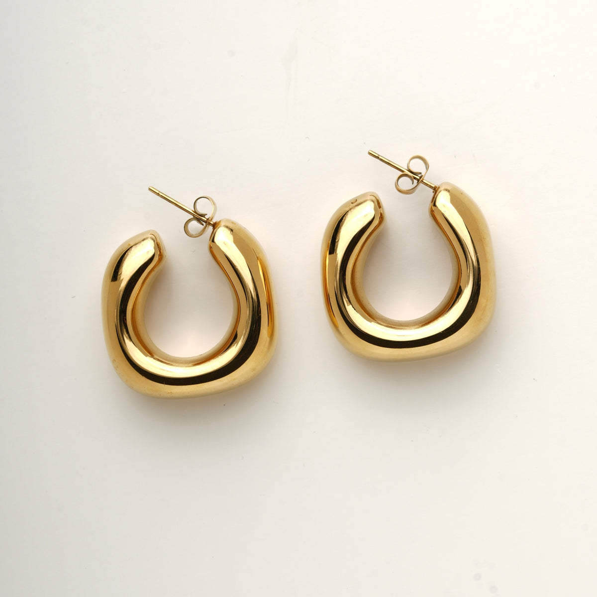 Celyssa Chunky Square Studded Hoop Earrings
