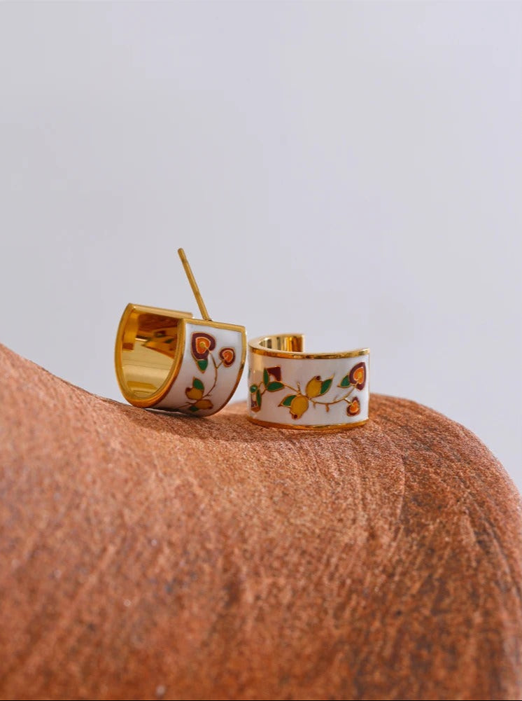 Celyssa Mediterranean Botanical Hoops Earrings
