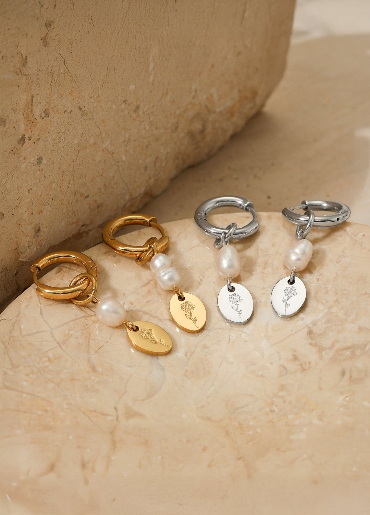 Celyssa Pearl on the Vine Freshwater Pearl Hoops Earrings