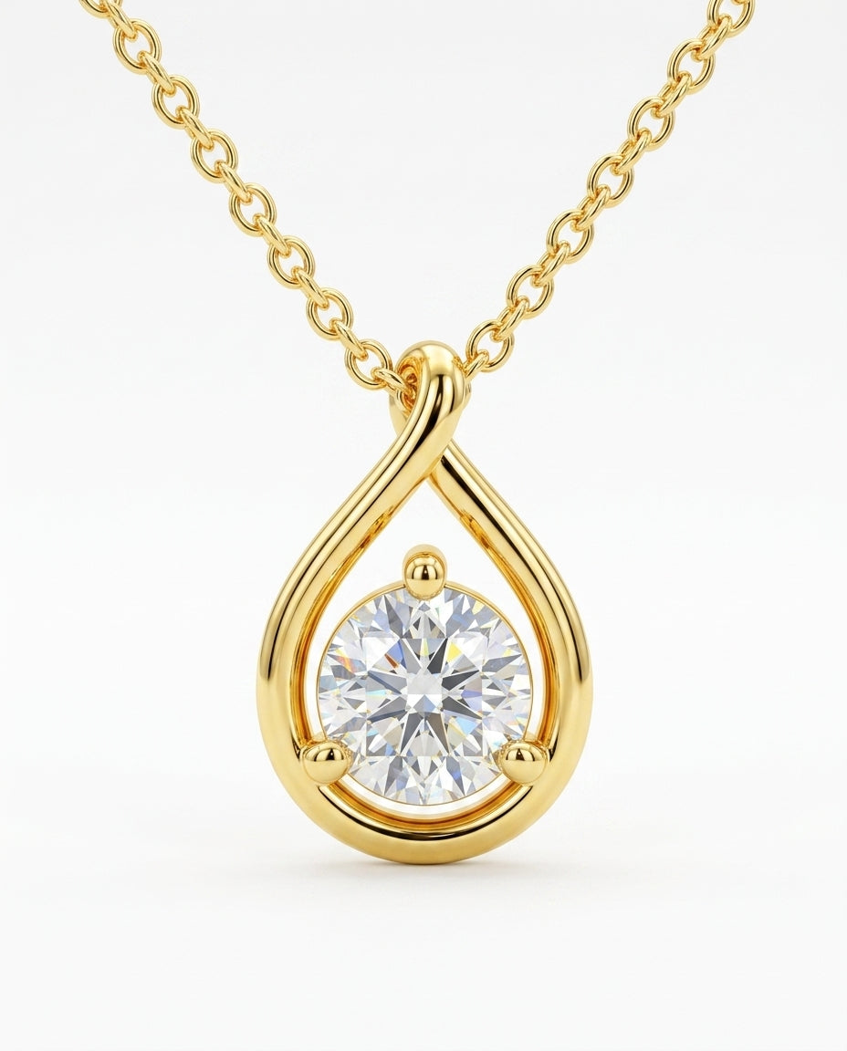 Celyssa Pear Cut Moissanite Solitaire Necklace