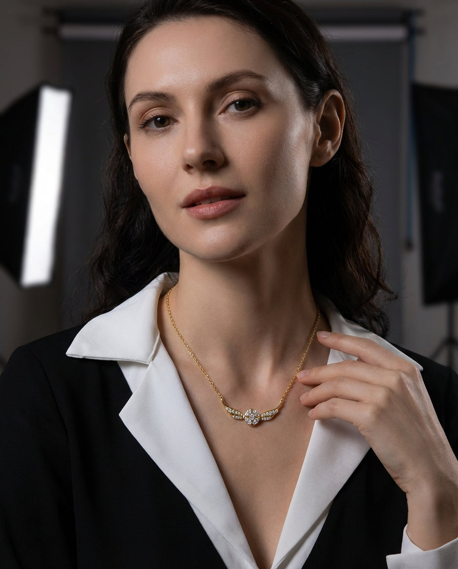 Celyssa Celeste Winged Orb Necklace