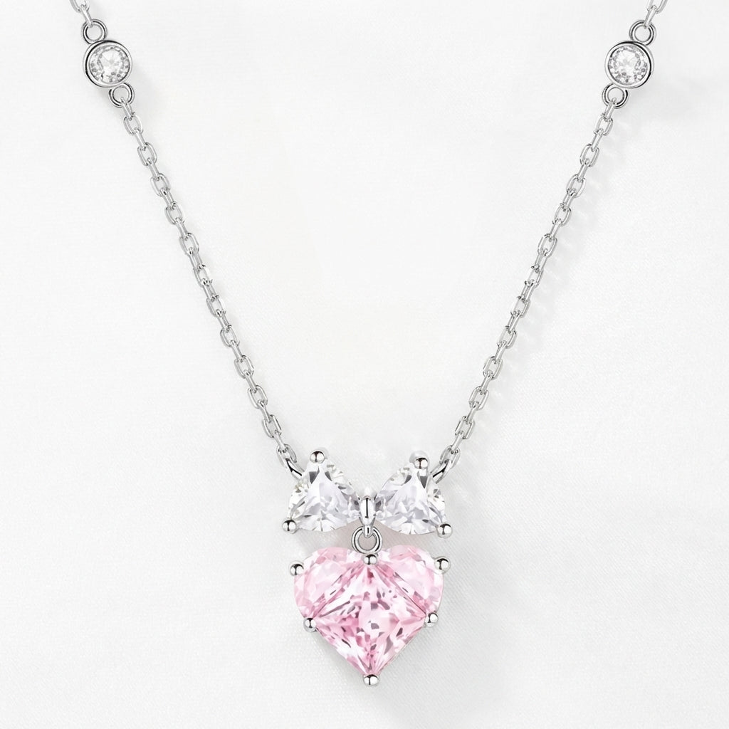 Celyssa Bow Heart Pendant Necklace