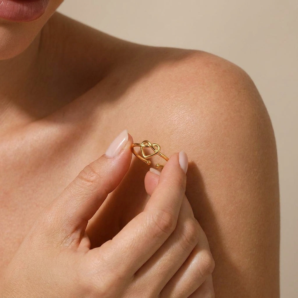 Celyssa Love Knot Adjustable Ring in Rose Gold