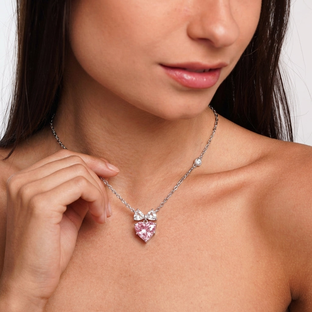 Celyssa Elowen Bow Heart Necklace