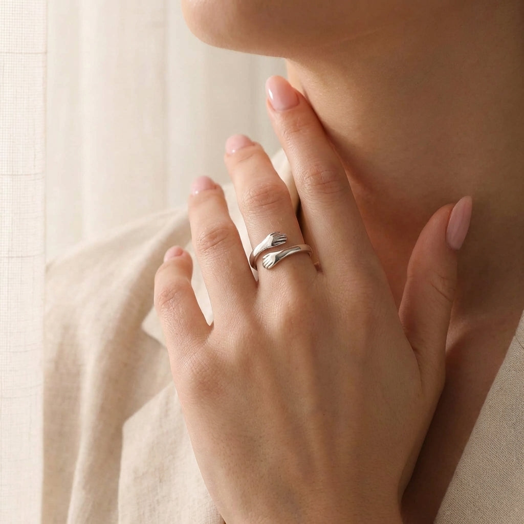 Celyssa Eternal Hug Intertwined Hands Ring