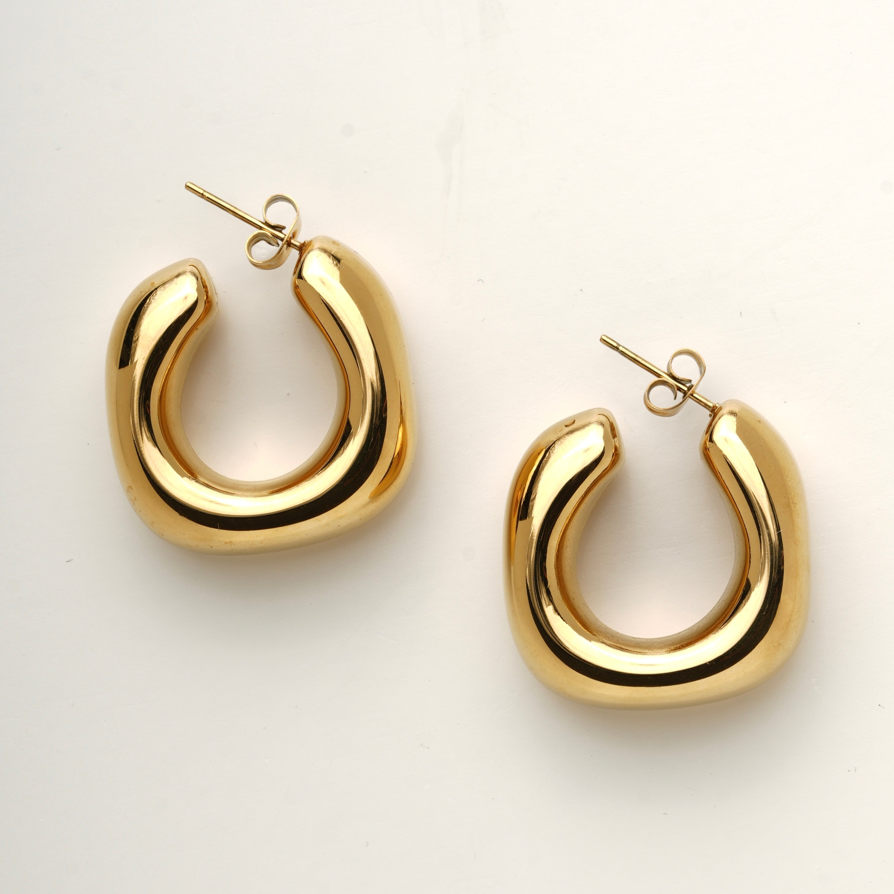 Celyssa Chunky Square Studded Hoop Earrings