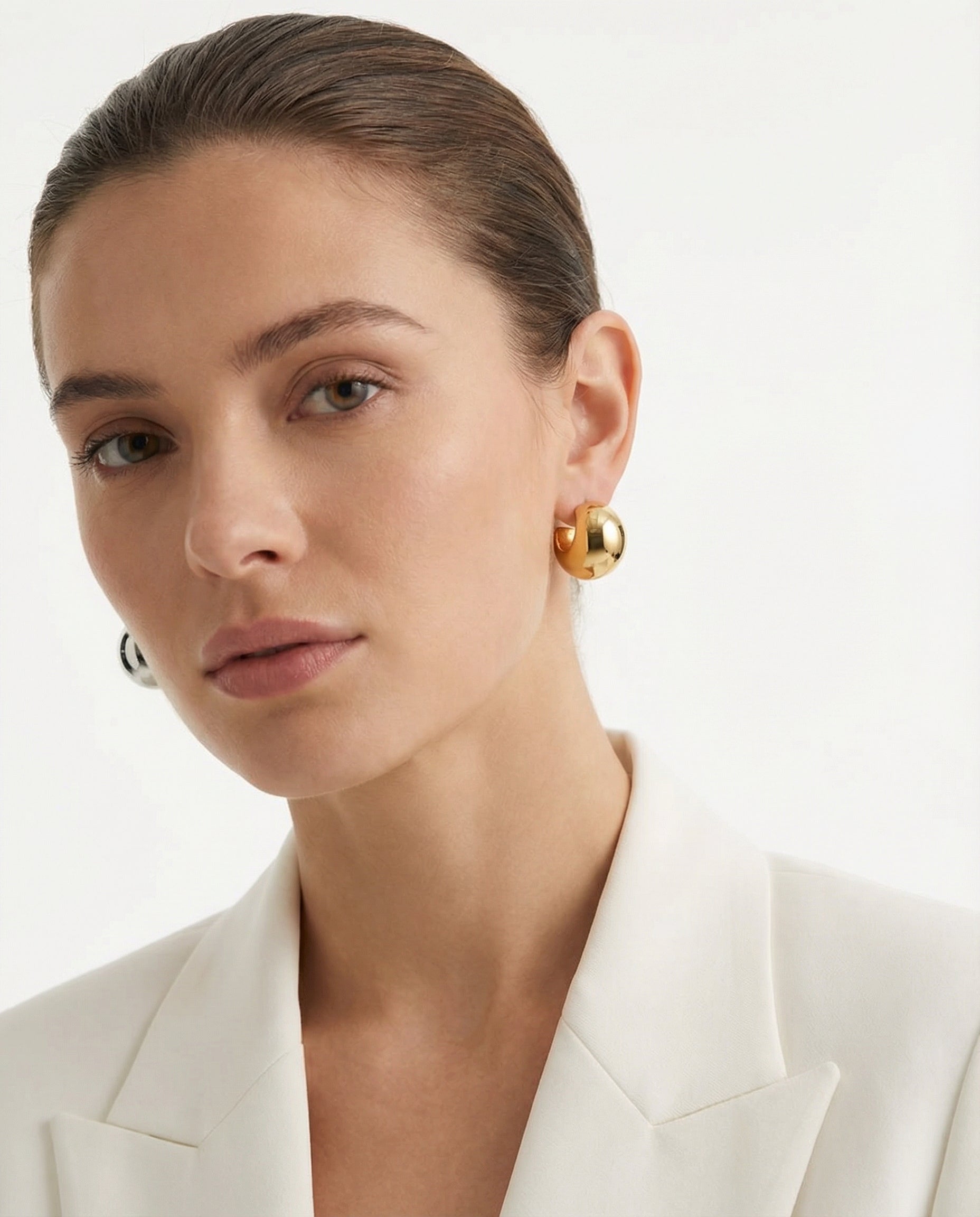 Celyssa Crescent Dome Drop Earrings
