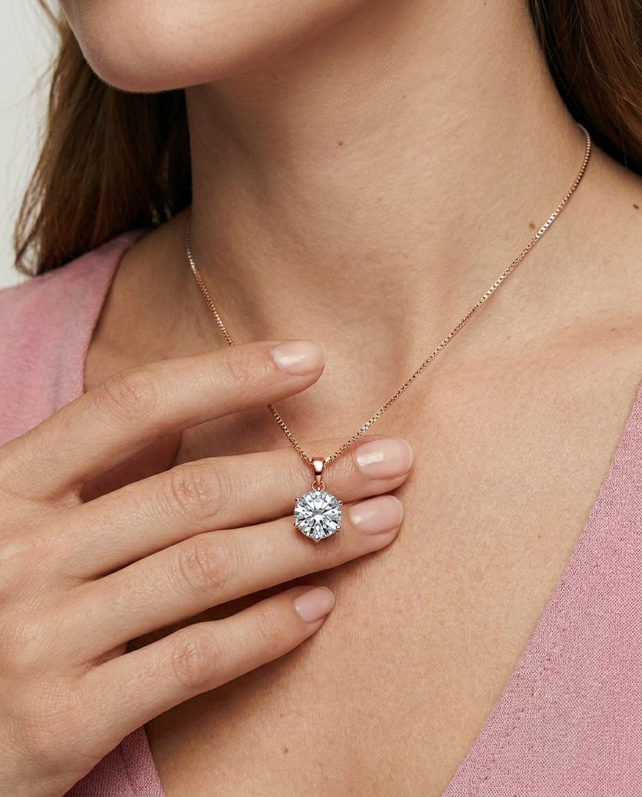 Celyssa Estelle Moissanite Solitaire Necklace