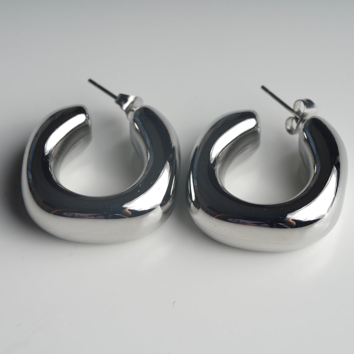 Celyssa Chunky Square Studded Hoop Earrings