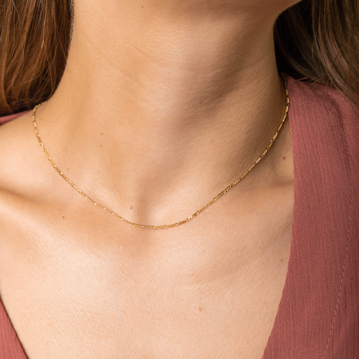 Celyssa Slim Figaro Chain Necklace in Sterling Silver