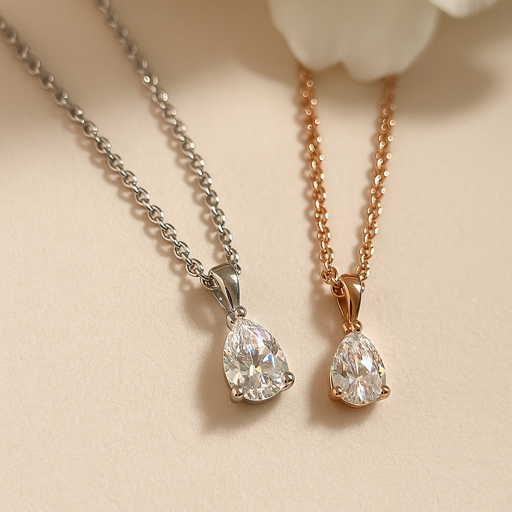 Celyssa Celeste Pear Cut Moissanite Necklace