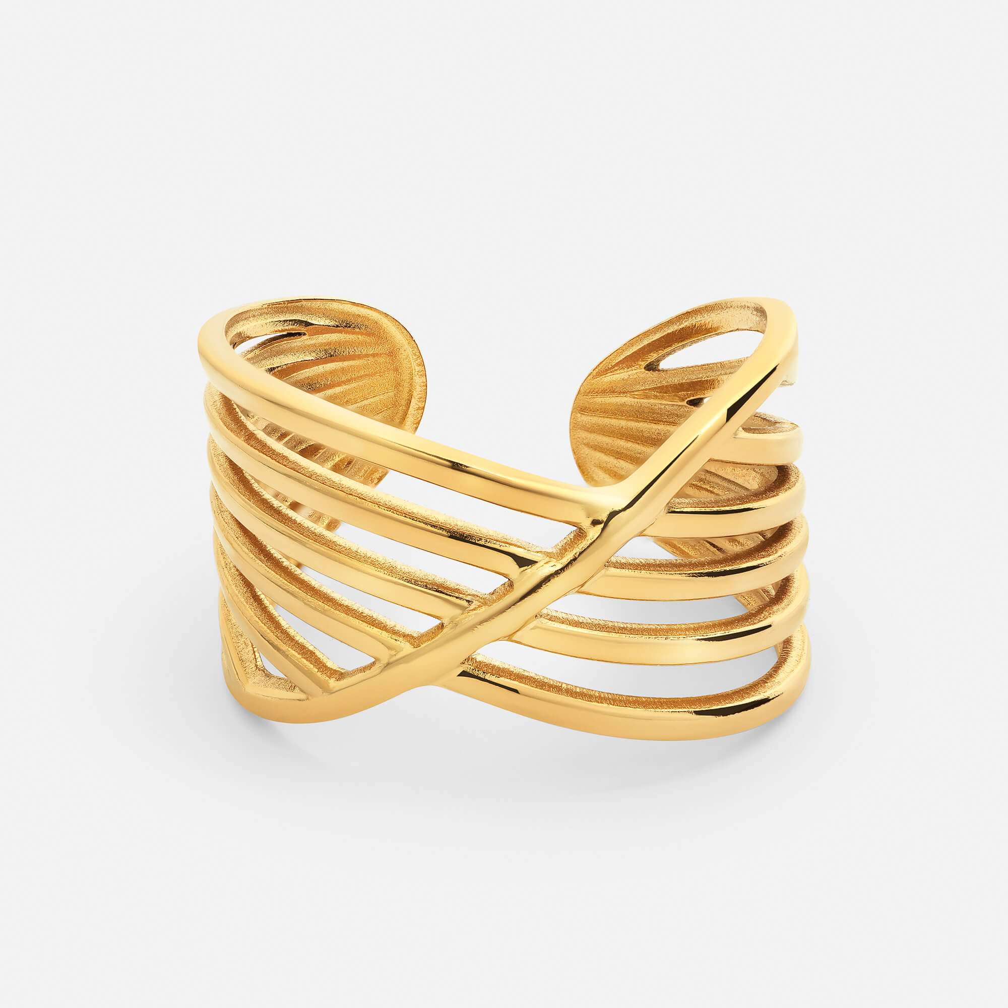 Celyssa Miranda Sculpted Wave Ring in Gold