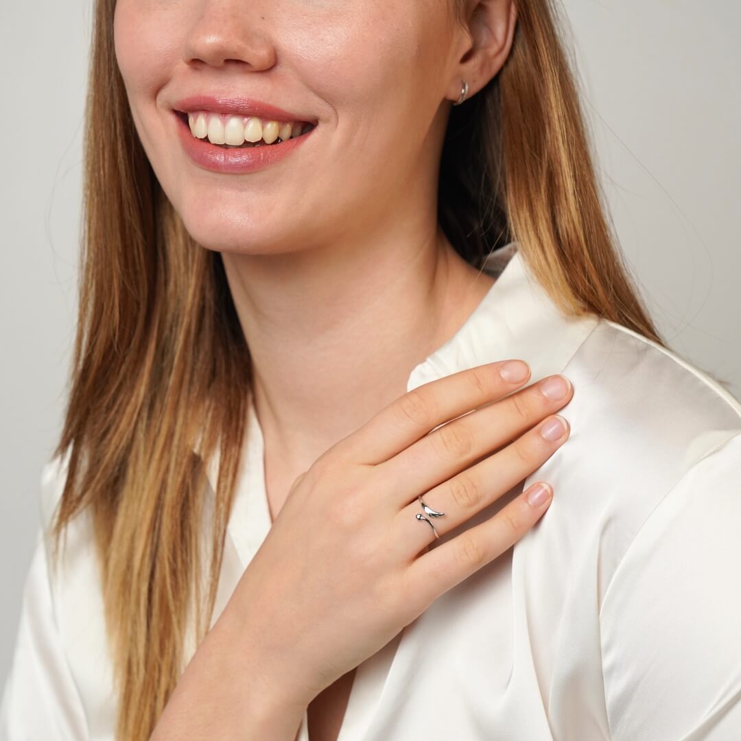 Celyssa Feathered Heart Open Ring