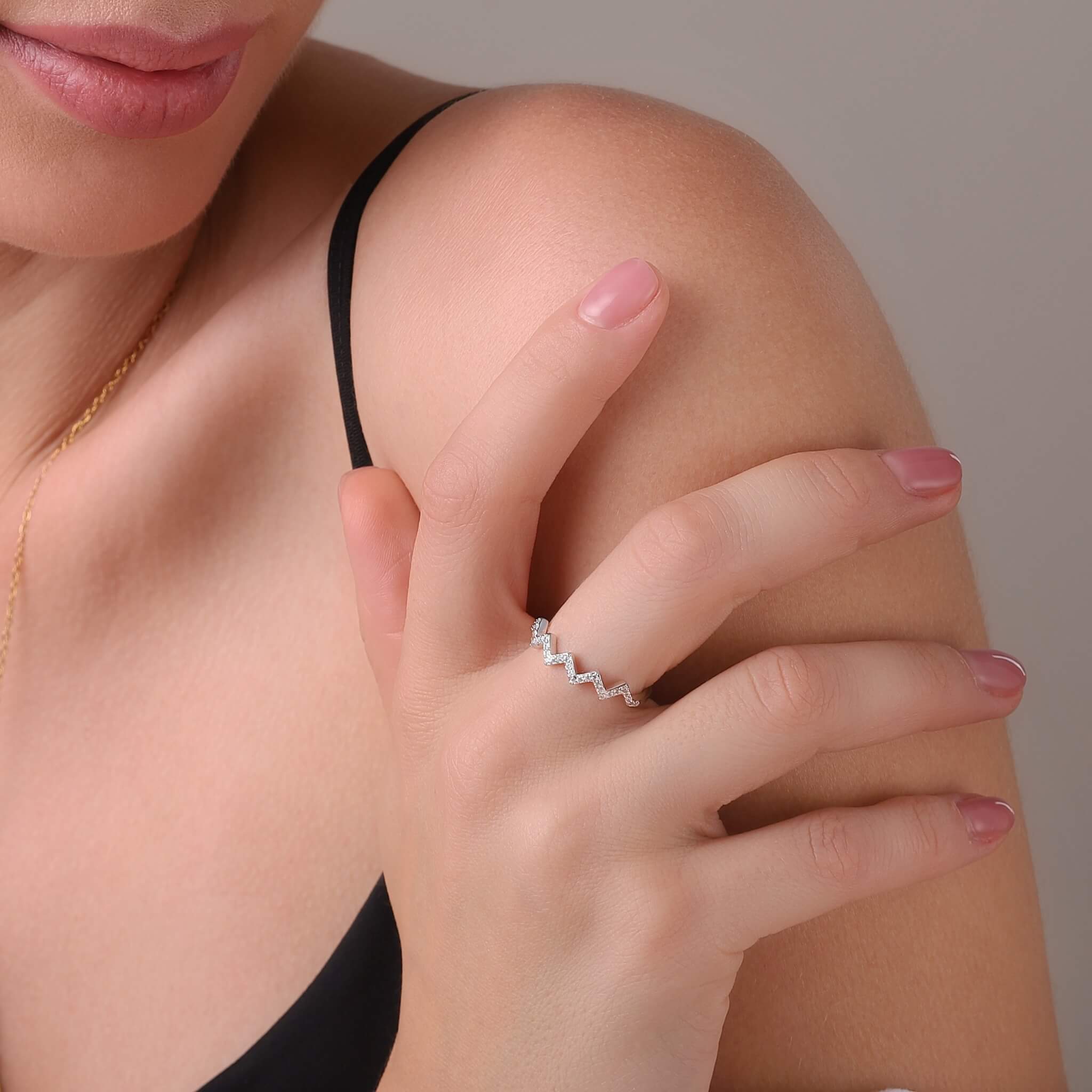 Celyssa Highs & Lows Adjustable Wave Ring in Rose Gold