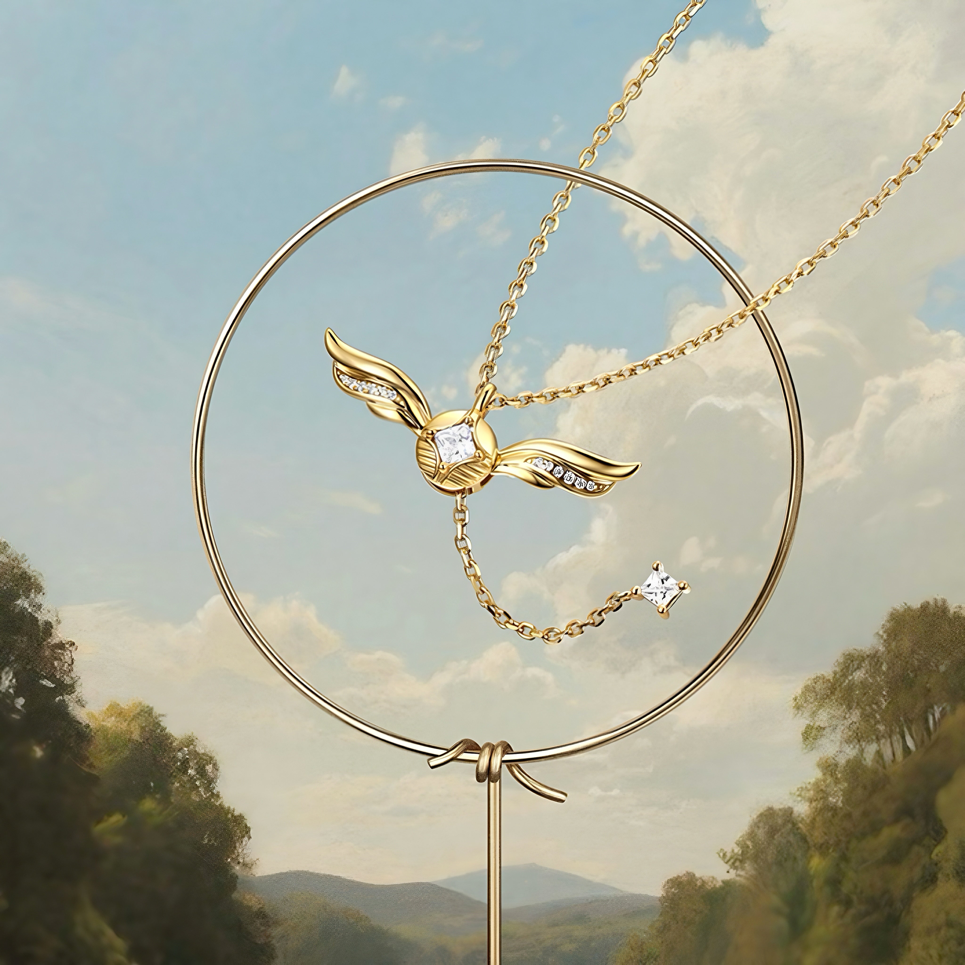 Celyssa Winged Crystal Lariat Y Necklace