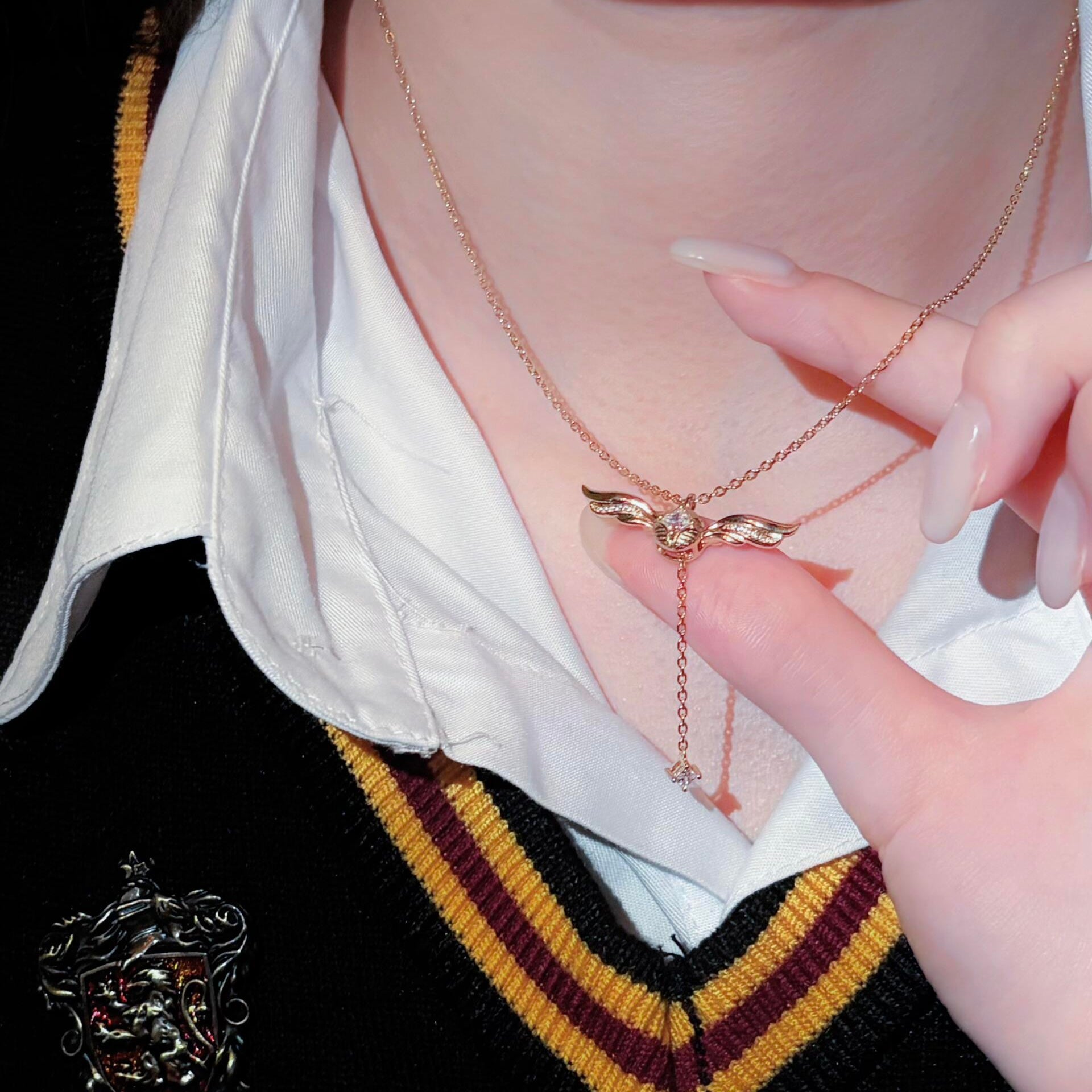 Celyssa Winged Crystal Lariat Y Necklace