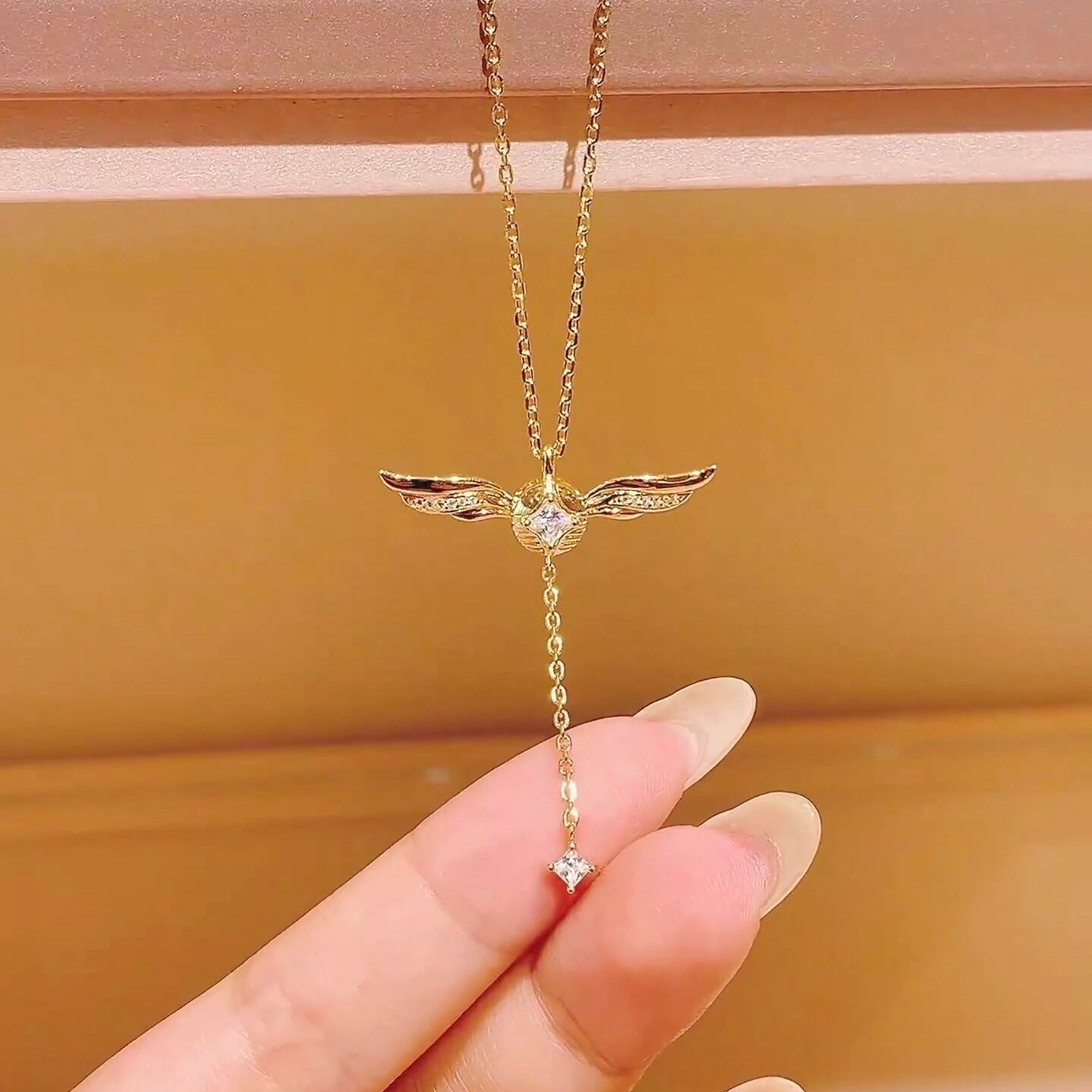 Celyssa Winged Crystal Lariat Y Necklace