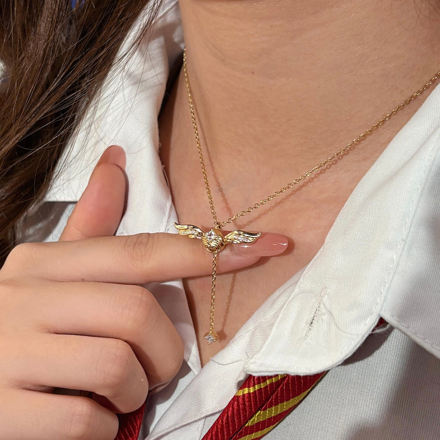 Celyssa Astra Winged Crystal Y Necklace