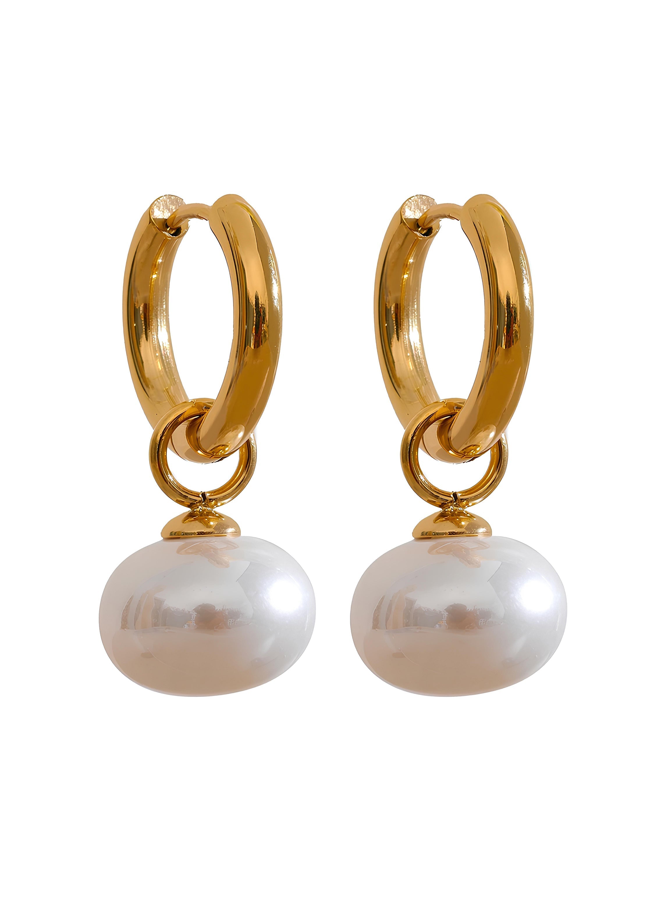 Celyssa Opaline Pearl Drop Hoop Earrings