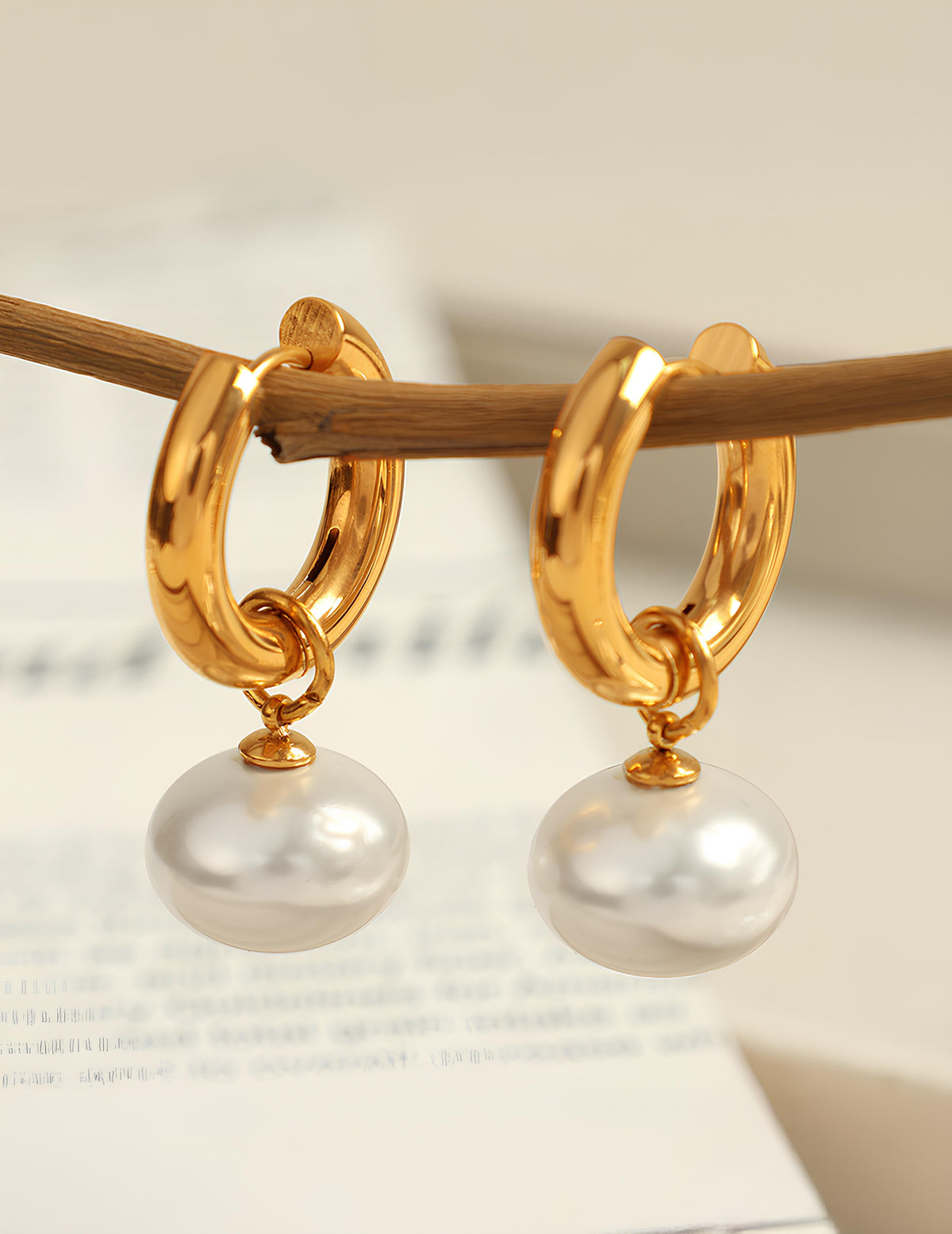 Celyssa Opaline Pearl Drop Hoop Earrings