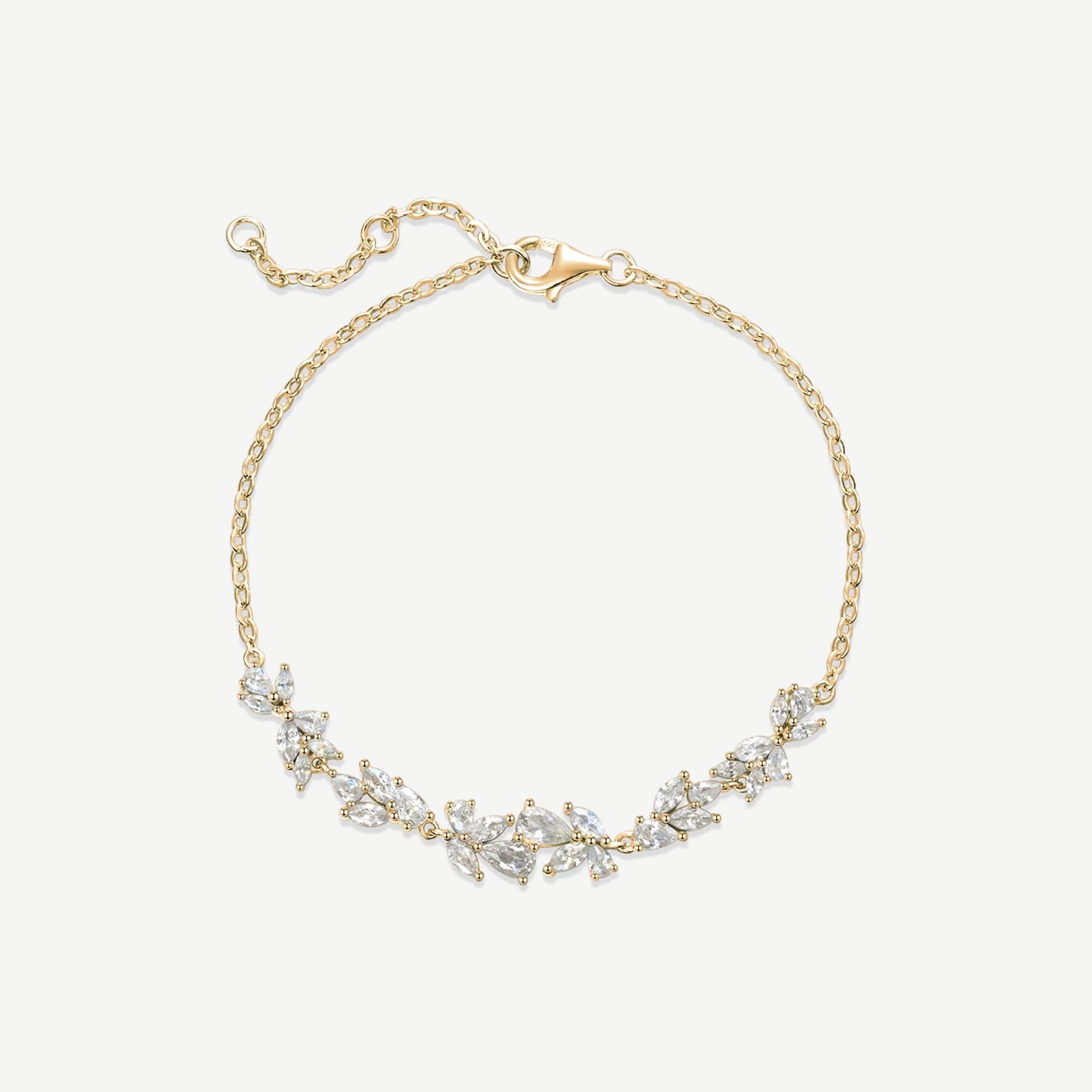 Celyssa Wisteria Whisper Flower Bracelet in Silver