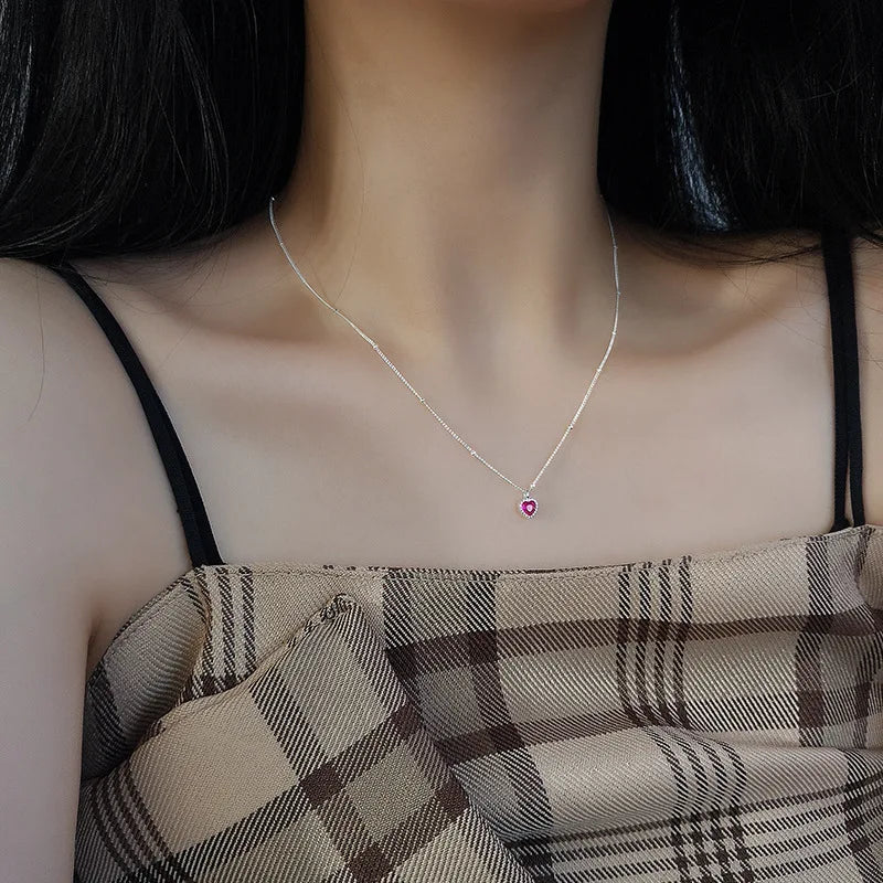 Celyssa Zircon Heart Lock Necklace