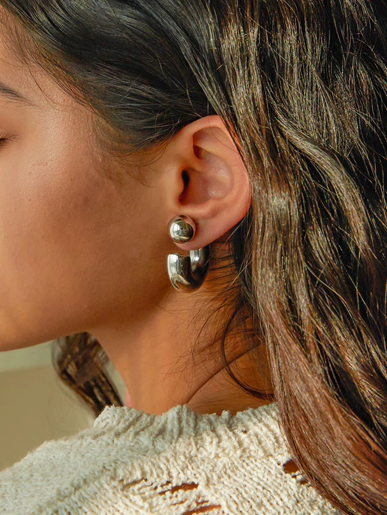 Celyssa Chunky C Shaped Earrings