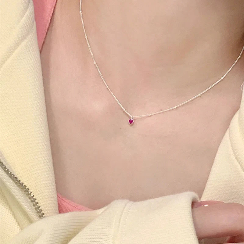 Celyssa Zircon Heart Lock Necklace