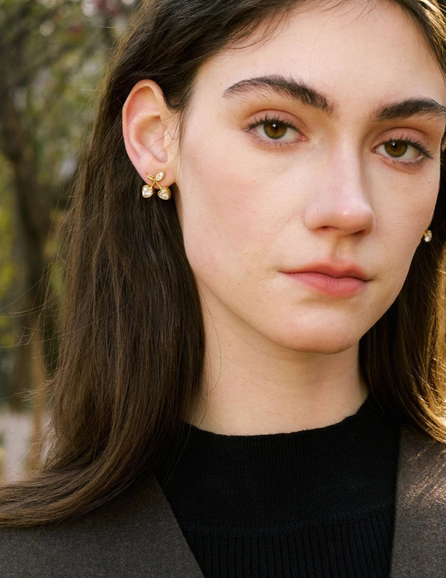 Celyssa Cherry Enchanté Crystal Stud Earrings