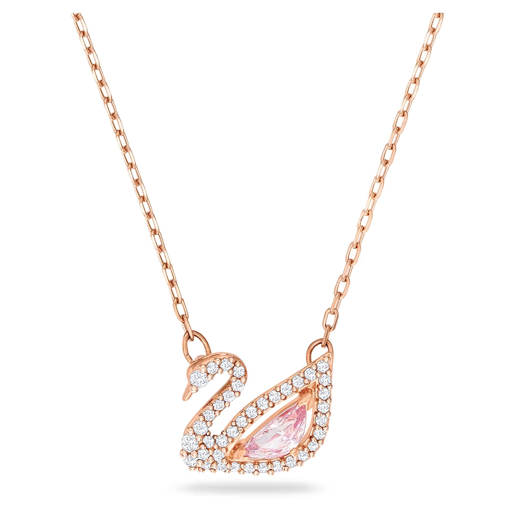 Celyssa Pink Swan Pendant Necklace