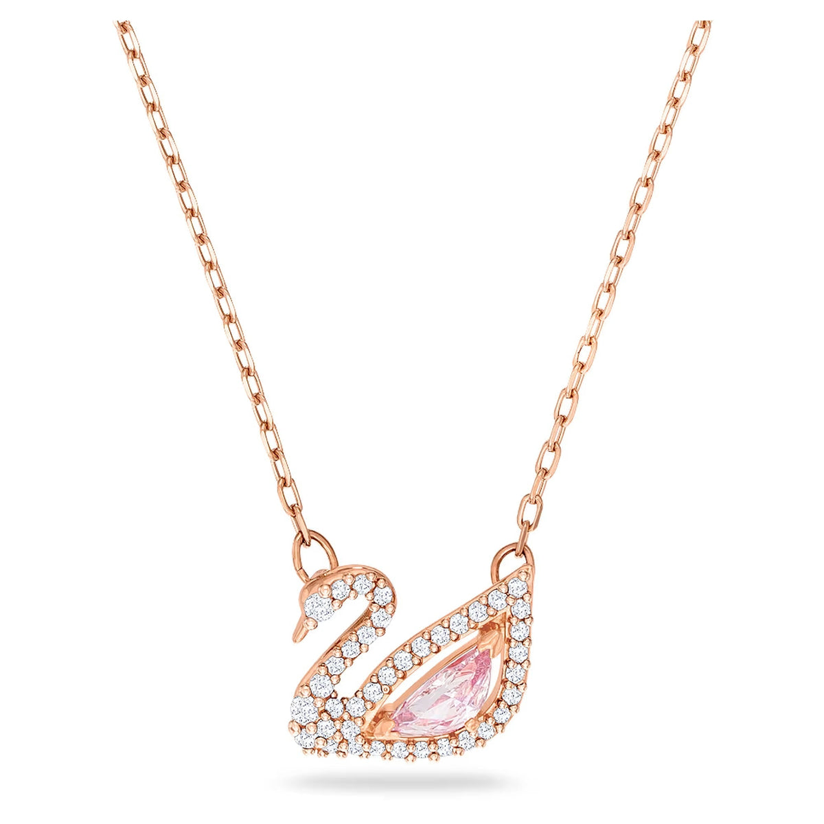 Celyssa Pink Swan Pendant Necklace