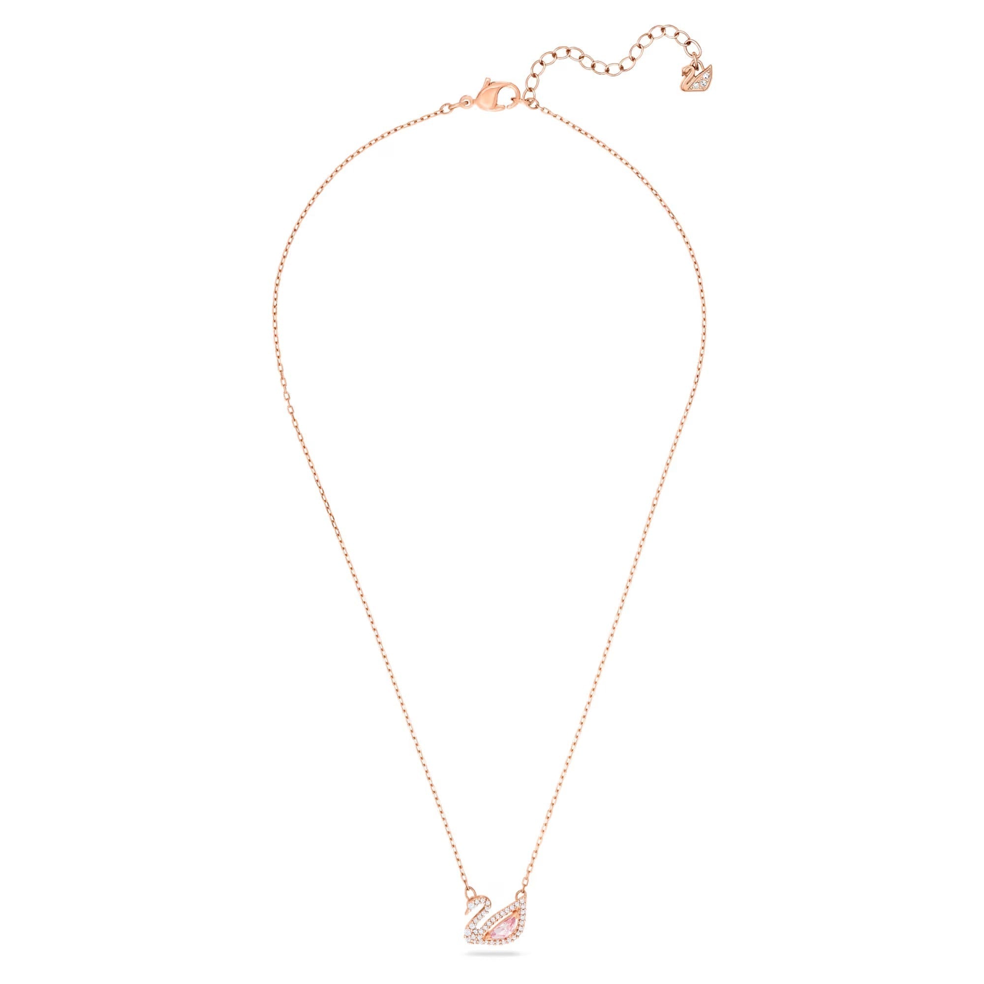 Celyssa Pink Swan Pendant Necklace