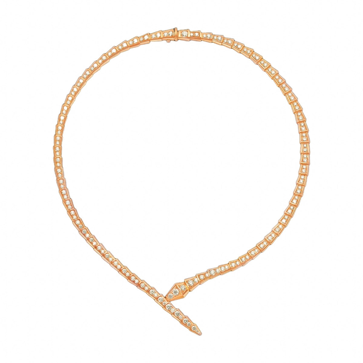 Celyssa Crystal Serpent Snake Choker Necklace in Gold