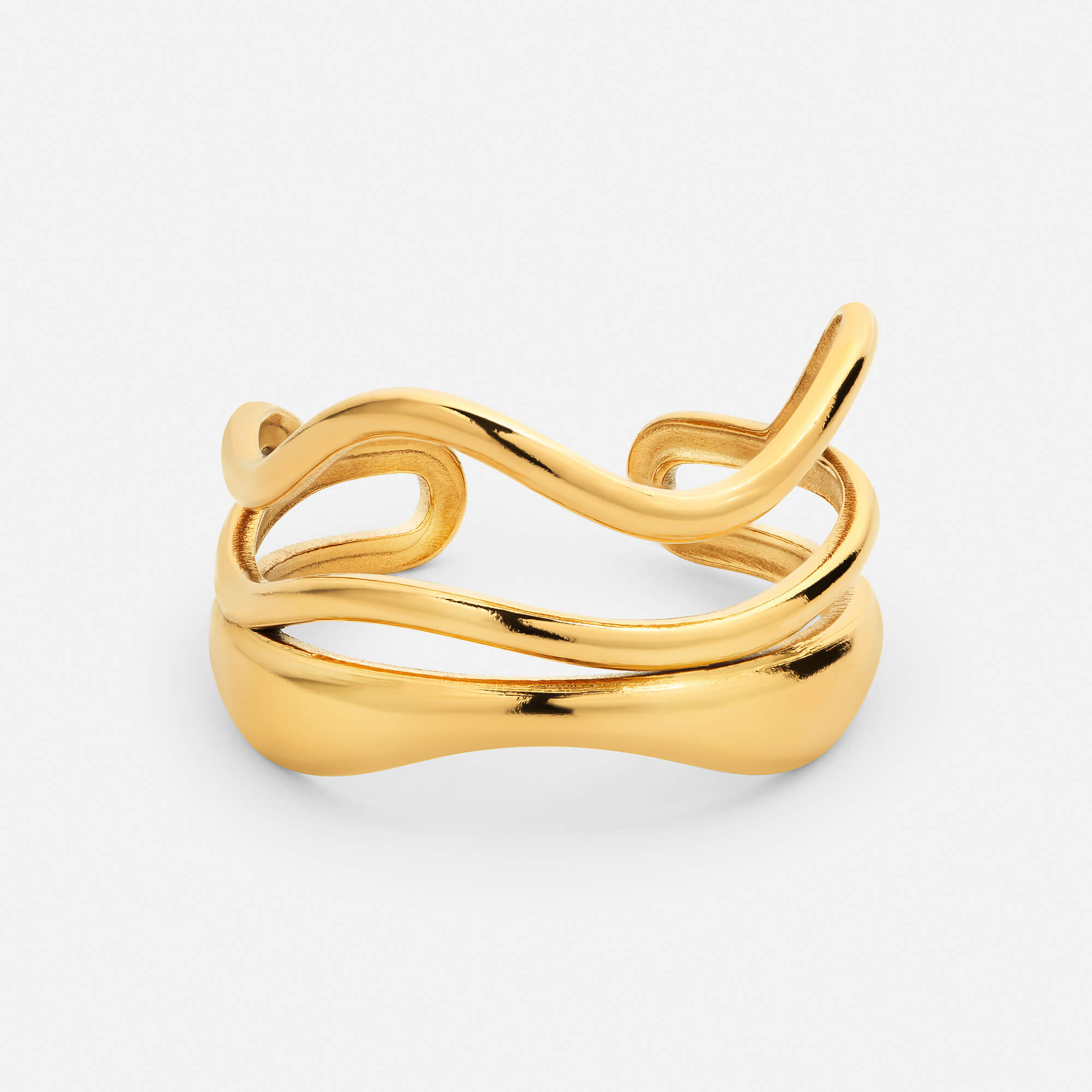 Celyssa Tyra Sculptural Statement Ring in Gold