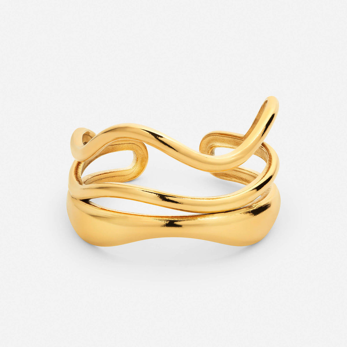 Celyssa Tyra Sculptural Statement Ring in Gold