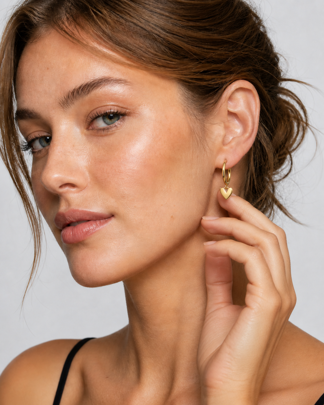 Celyssa Heart Hoop Earrings